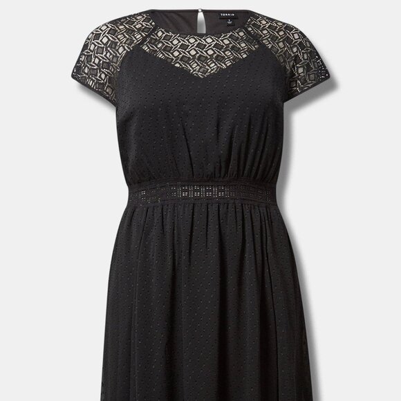 NWT Torrid Mini Clip Dot Crochet Lace Skater Dress - Picture 1 of 5